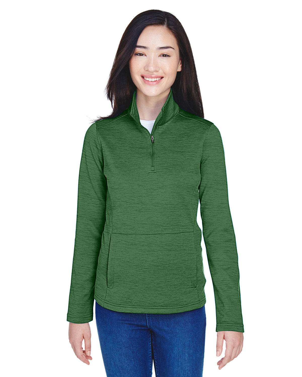 DEVON AND JONES Ladies' Newbury Mélange Fleece Quarter-Zip
