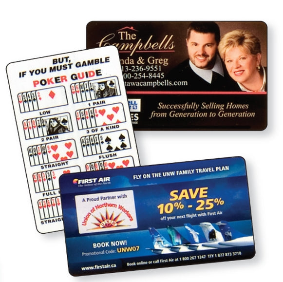 One Sided Paper Card Stock Wallet/Reward Card 0.012