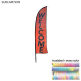 10' Small Feather Flag Kit, Full Color Graphics One Side, Outdoor Spike base and Bag Included
