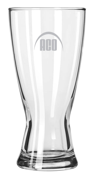 Hourglass pilsner 15oz clear glass