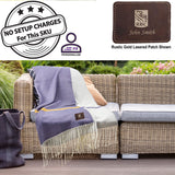 Personalized Denim Beachy Cottage Blanket, 50x60, with Lasered logo patch, NO SETUP CHARGE