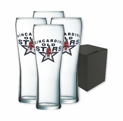 ~Tunnel pilsner 20oz clear glass Set of 4 in Sable gift box