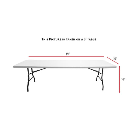 24 Hr Express Ship - Sublimated Table Cloth for 8' Table, Drape Style, 3 sided, Open Back