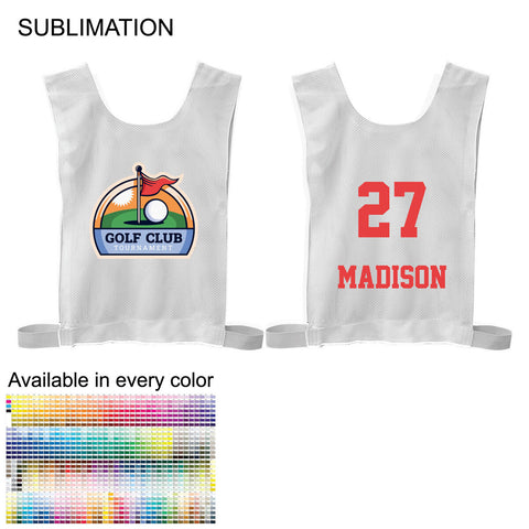 Golf Caddy Bib / Pinnie, Sublimated Front and Back, Made in Canada