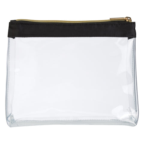 Sadie Satin Clear Cosmetic Bag