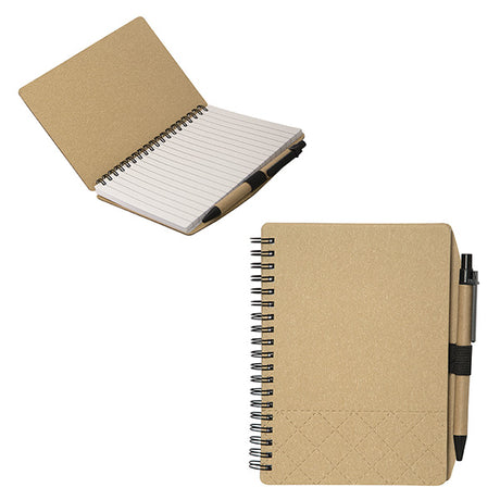Geneva Cardboard Spiral Notebook with Pen