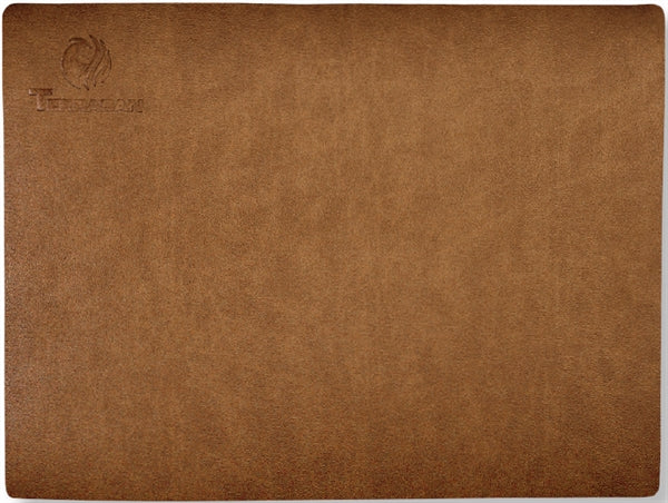 Desk Pad medium 18" x 12" brown genuine bonded leather with backing