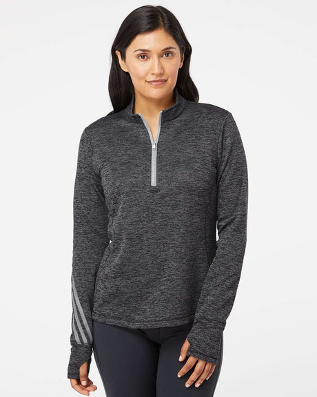 Adidas Women's Brushed Terry Heathered Quarter Zip Pullover