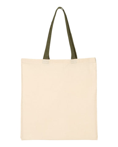 Q-Tees™ Economical Tote w/Contrast-Color Handles