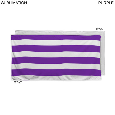 24 Hr Express Ship -Cabana Stripe Sublimated, Absorbent Microfiber Dri-Lite Terry Beach Towel, 30x60
