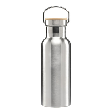 Oahu - 17 oz. Double Wall Stainless Steel Canteen Water Bottle with Bamboo Cap - Full Color