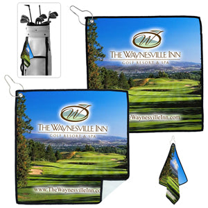 "Tee Off" PhotoImage® Full-Color Suede Golf Towel (12"x 12")