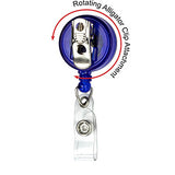 "Bellefontaine VL" Round Retractable Badge Reel & Holder w/Rotating Alligator Clip (Spot Color)