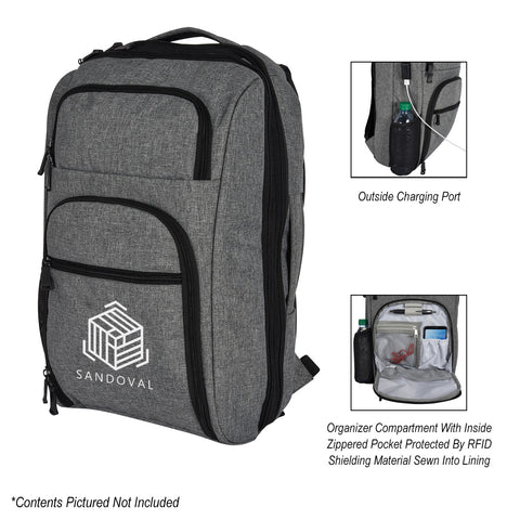 Heathered Rfid Laptop Backpack & Briefcase