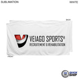 48Hr Quick Ship - Plush and Soft White Velour Terry Cotton Blend Shower Towel, 24x48, Sublimated