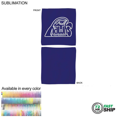 72 Hr Fast Ship - Colored Microfiber Dri-Lite Terry Fan, Cheering, Skate Towel, 12x12, Sublimated
