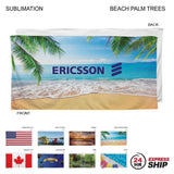 24 Hr Express Ship - Stock Design Sublimated, Heaviest Weight, Plush Velour Terry Beach Towel, 30x60