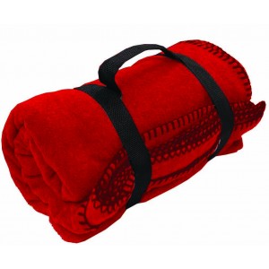 Whipstitch Fleece Blanket w/ Strap