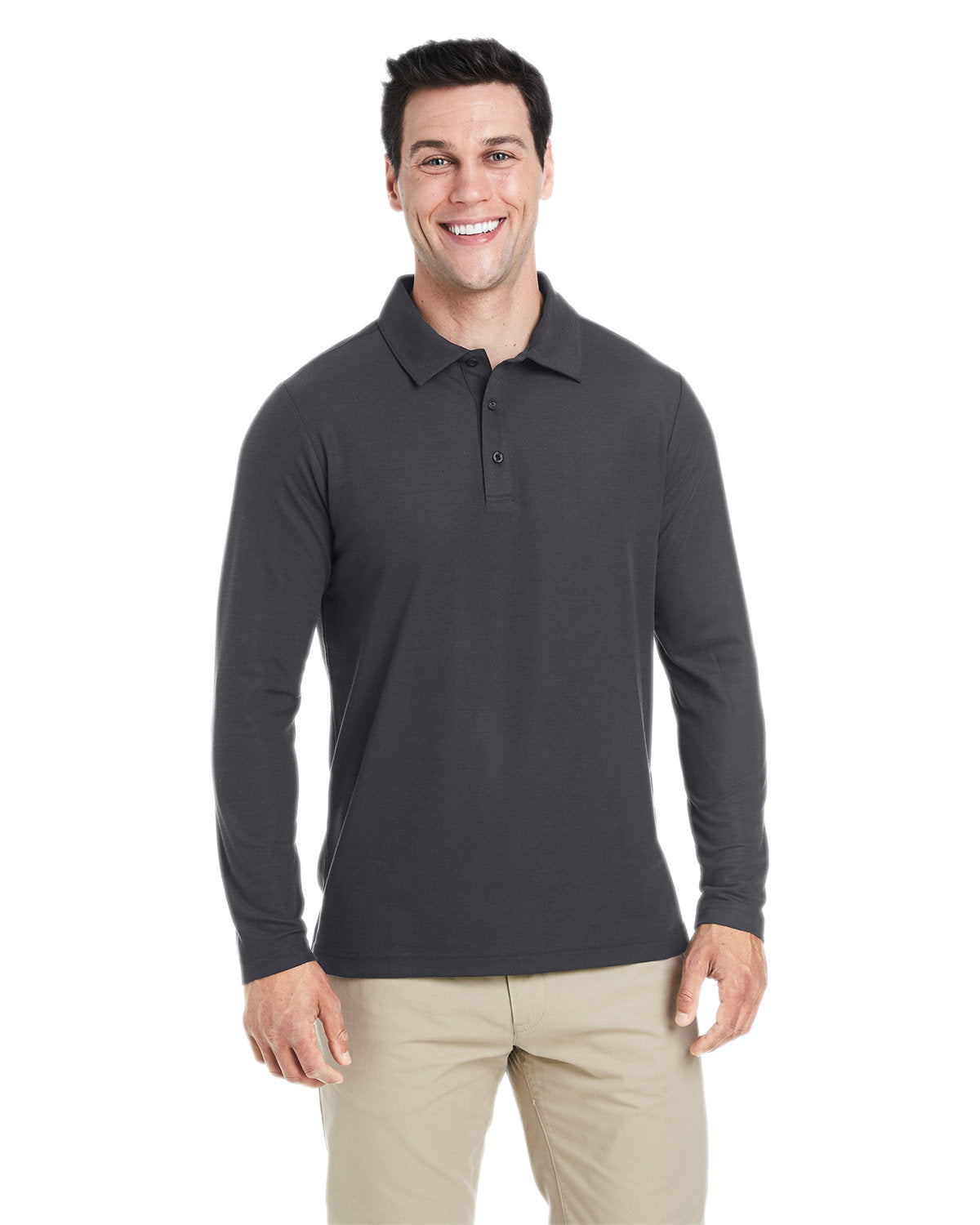 CORE 365 Men's Fusion ChromaSoft? Long-Sleeve Pique Polo