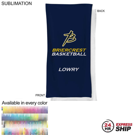24 Hr Express Ship - Team Towel in Microfiber Dri-Lite Terry, 20x40, Sublimated bench, neck towel