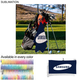 24 Hr Express Ship - Oversized Golf Towel in Microfiber Terry, 20x40, with Black Hook, Sublimated