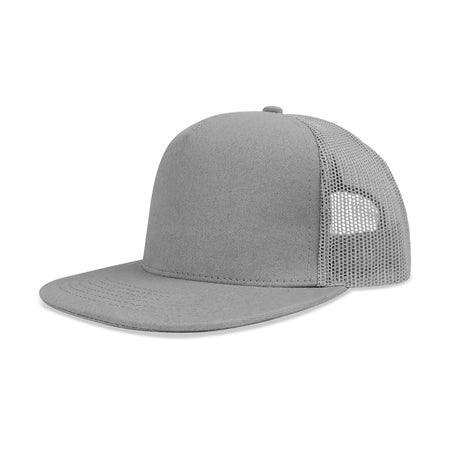 Deluxe 5 Panel Constructed Flat Peak Cotton Twill Mesh Back Cap