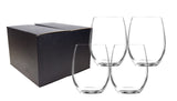 ~Veranda 17oz stemless wine S/4 in Midnight gift box