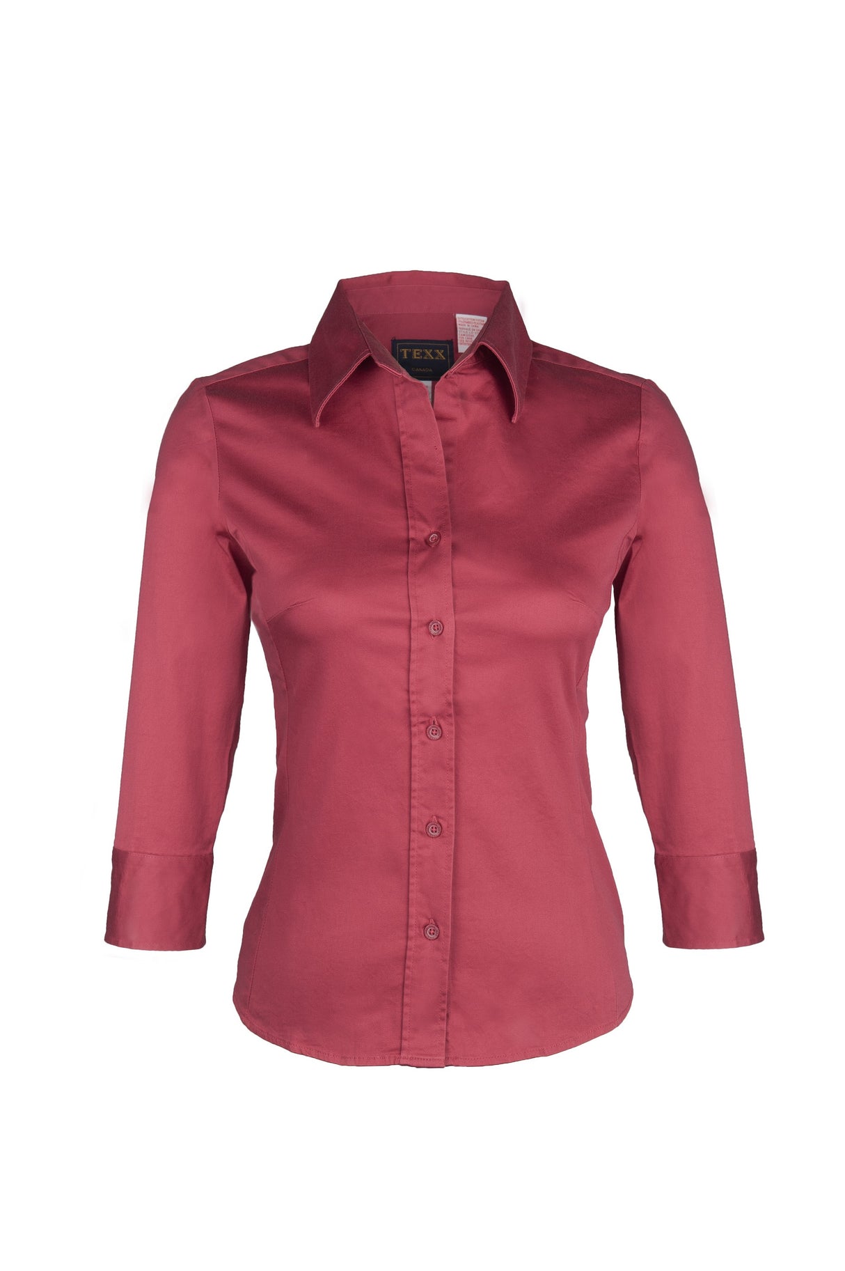 Ladies solid Stretch shirts (RED) (XS-2XL)