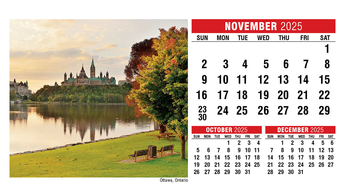 Scenes of Canada (English) Desk Tent Calendar