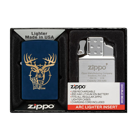 Matte Zippo® Lighter & Rechargeable Electric Lighter Insert Gift Set