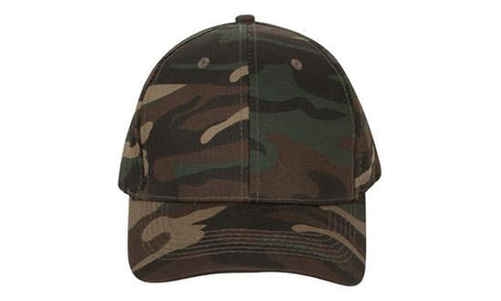 Cotton Twill Cap w/Camouflage Print