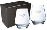 ~ Sorento 12.75oz Chef & Sommelier crystalline Stemless set of 2 in a Mystique gift box