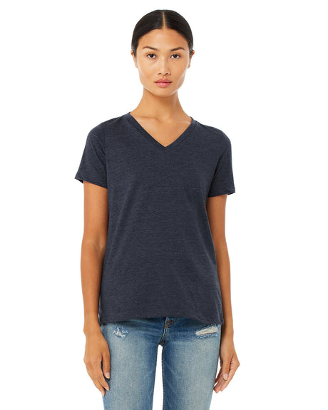 BELLA+CANVAS Ladies' Relaxed Heather CVC Jersey V-Neck T-Shirt