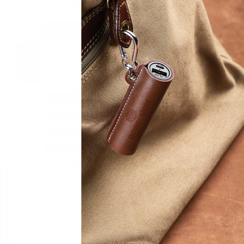 GENUINE LEATHER 2,200 mAh UL CERTIFIED POWER BANK