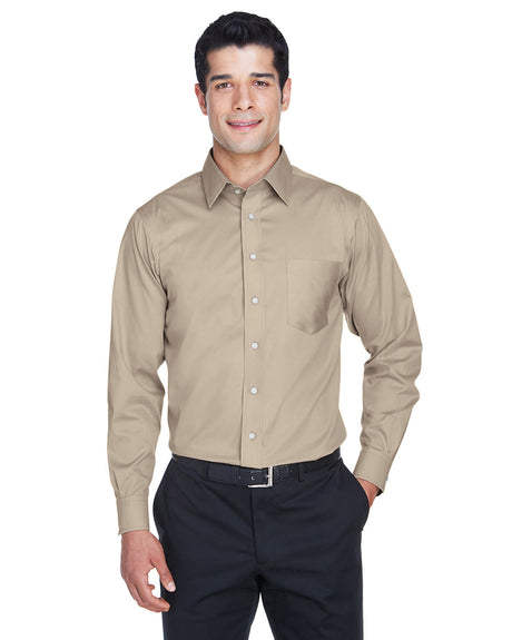 000163 Devon and Jones Men's Crown Collection® Solid Stretch Twill Woven Shirt
