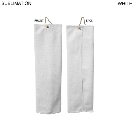 Microfiber Dri-Lite Terry Golf Towel, Finished size 5x18, Trifold Grommet & Hook, Sublimated