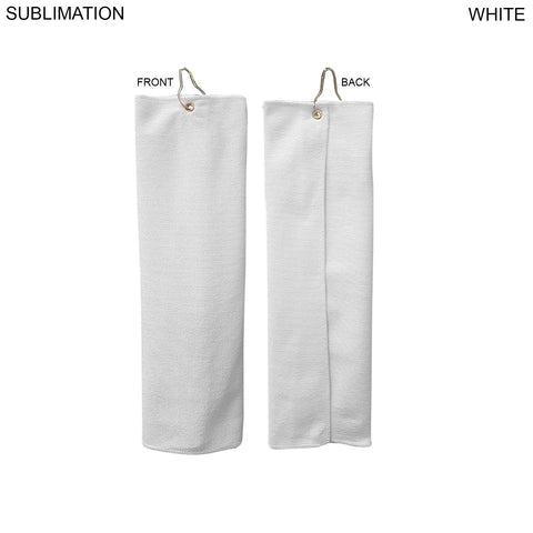 Microfiber Dri-Lite Terry Golf Towel, Finished size 5x18, Trifold Grommet & Hook, Sublimated