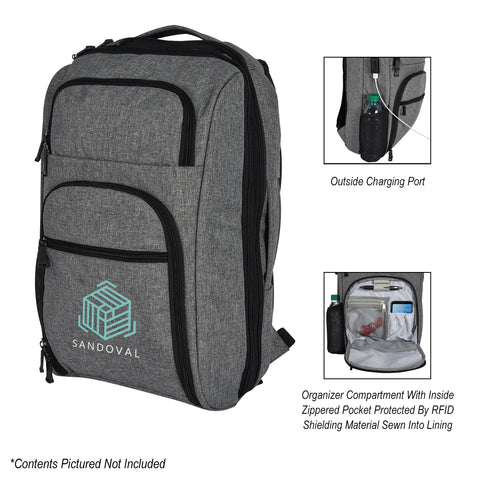 Heathered Rfid Laptop Backpack & Briefcase