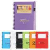 5.5" x 7" FSC Mix Star Spiral Notebook with Pen