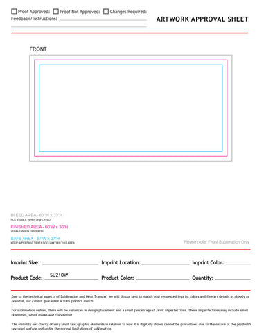 Absorbent Microfiber Dri-Lite Terry Beach, Shower Towel, 30x60, Sublimated Edge to Edge 1 side