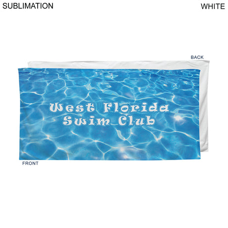 Swim Towel in HEAVIEST Plush and Soft Velour Terry Cotton Blend, 30x60, Sublimated Edge to Edge