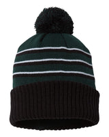 Richardson® Stripe Pom Cuffed Beanie