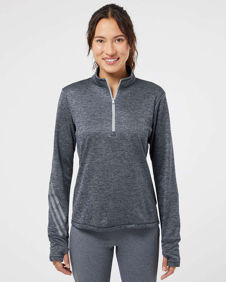 Adidas Women's Brushed Terry Heathered Quarter Zip Pullover