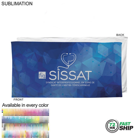 Heaviest Weight, Plush Velour Terry Cotton Blend Beach Towel, 30x60, Sublimated Logo Edge to Edge