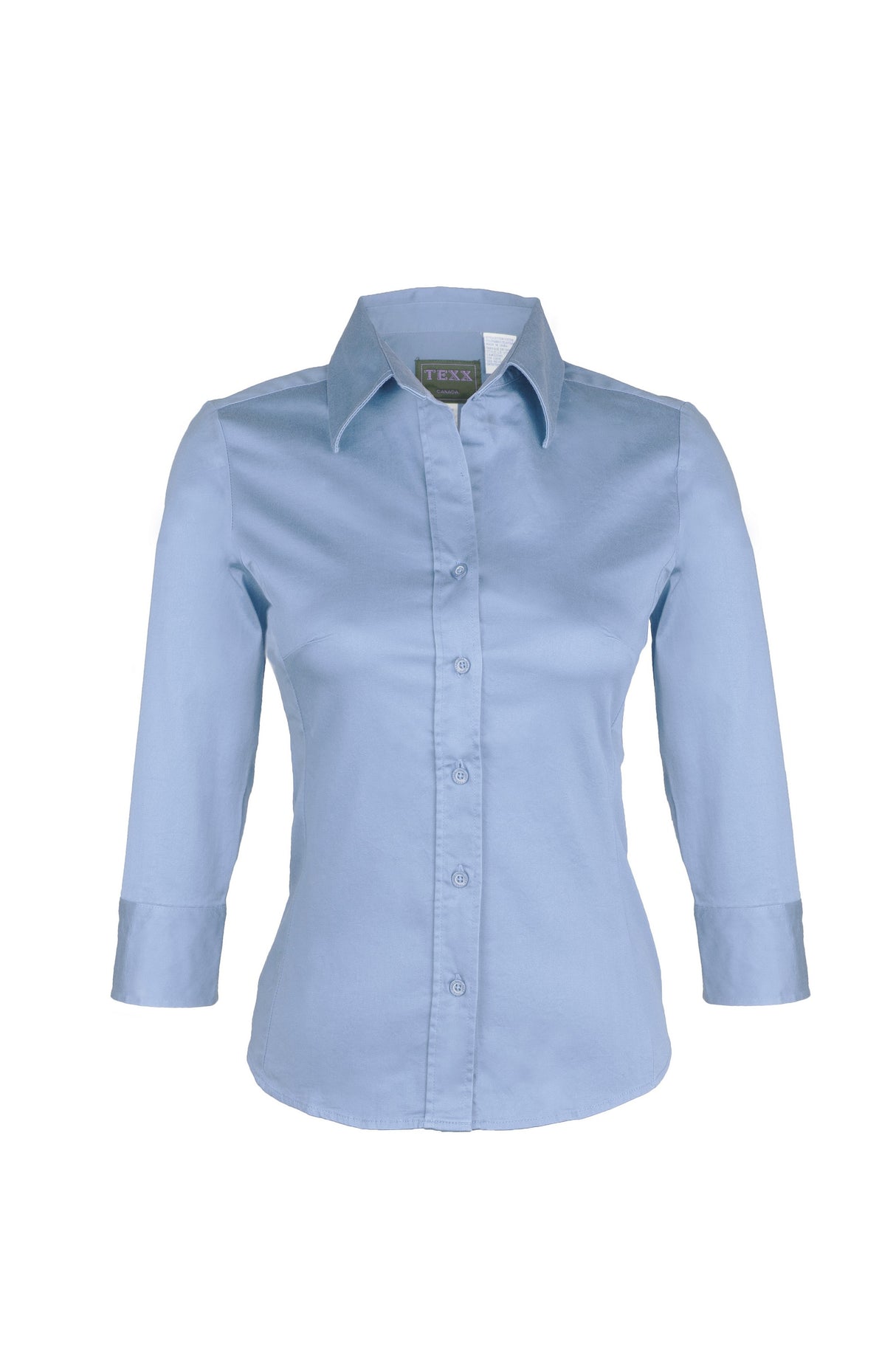 Ladies solid Stretch shirts (BLUE) (XS-2XL)