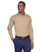 Harriton Men's Tall Easy Blend? Long-Sleeve Twill Shirt with Stain-Release