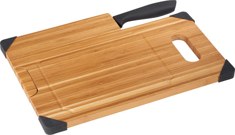 Bamboo Cutting Board with Knife