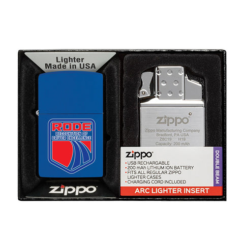 Matte Zippo® Lighter & Rechargeable Electric Lighter Insert Gift Set