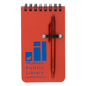 "Monterey" Pocket Sized Spiral Jotter Notepad Notebook w/Pen