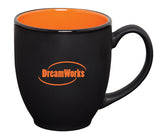 Bistro 16oz 2tone black/orange mug in Ripple gift box